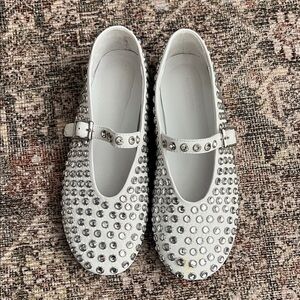 Tony Bianco White Studded Flats